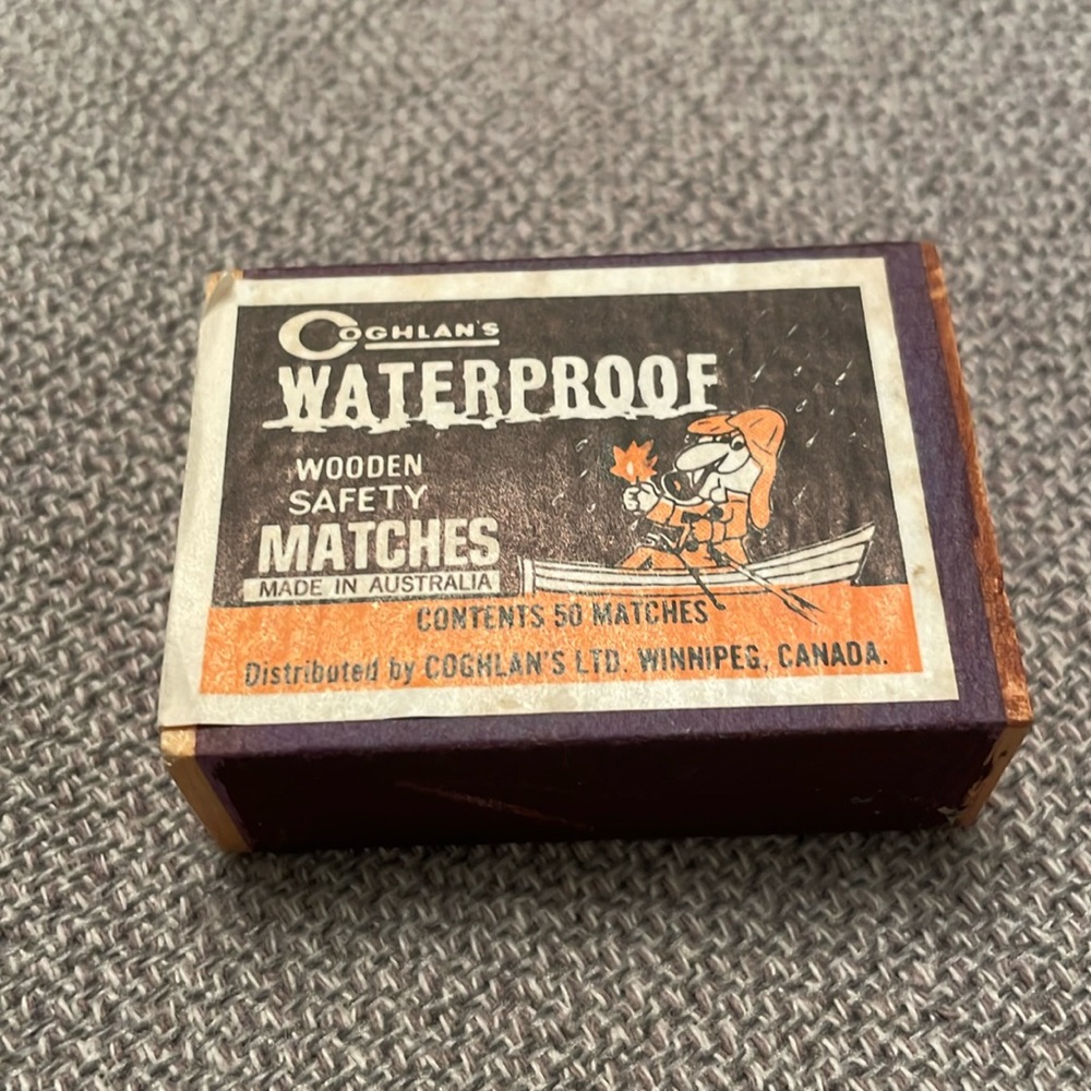 Vintage Coghlan’s Waterproof Wooden Safety Matches Made in Australia